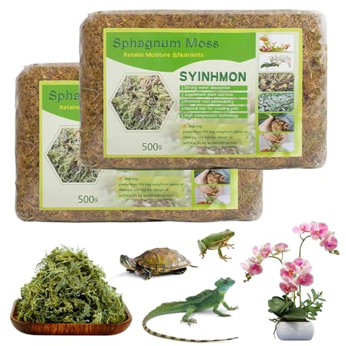 Mousse de Sphaigne pour Plantes, TGKYK 2 x 500g Sphaigne pour Plantes, Tourbe Organique Riche en Nutriments, Mousse Terrarium pour Reptiles, Mousses et Décorations