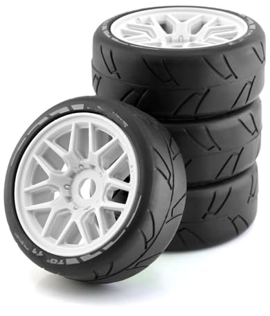 RC-Cars-Upgrade Teile Für ARRMA Für Traxxas Für Redcat Für Team Für Losi 4 Stück 103 Mm 1/8 RC Off-Road Für Buggy Für Rallye-Autoreifen Rad 17 Sechskant(White)