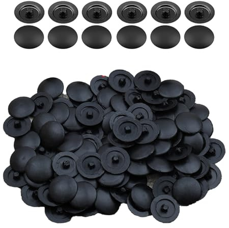 100 Pcs Black Screw Caps, Plastic Screw Caps, Black Screws Covers, Snap-In Phillips Head Screws Cap for Furniture, Cabinet, Wardrobe - Decorative Protective Plug Covers for Interior Design