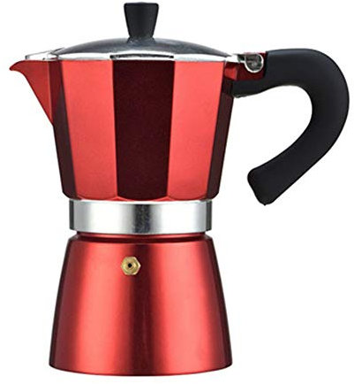 Classic Aluminum 240ml Italian Stove top/Moka Espresso Coffee Maker/Percolator Pot Tool (Red, 240ml)