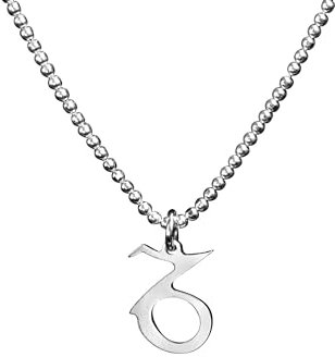 SILBERMOOS Sternzeichen Damen Kette Steinbock Capricornus, Anhänger mit Kugel-Kette 45 cm diamantiert aus Italien, 925 Sterling Silber
