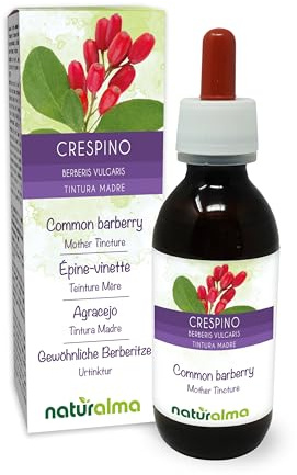Gewöhnliche Berberitze (Berberis vulgaris) Wurzelrinden Alkoholfreier Urtinktur Naturalma - Flüssig-Extrakt Tropfen 120 ml - Nahrungsergänzungsmittel - Veganer