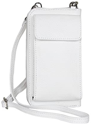 AmbraModa GLX21 - multifunktionale Damen Handytasche, Umhängetasche, Geldbörse aus echtem Leder, geeignet für Handys bis 6,5 Zoll