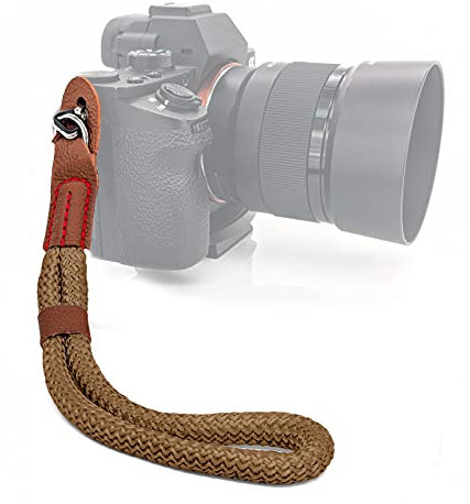 MyGadget Correa Muñeca para Cámara - Cordón Empuñadura de Mano para Cámaras - Camera Wrist Strap para Reflex | DSLR | Mirrorless | Compacta - Marrón