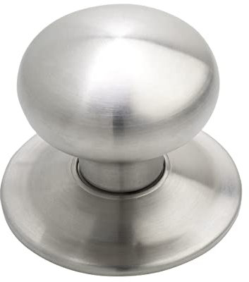 AZERODESIGN-Pomo Puerta Exterior-Pomo Puerta -Acabado Inox Material Acero Inoxidable-Tirador Puerta Entrada Central -Base de 85mm de Diámetro -Instalacion con Tornillo Central