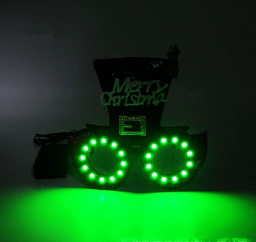 HULA LED Glasses, LED Party Glasses Luminous Glasses Cyberpunk Visor Glasses Light Up Rave Glasses with 7 Color for Halloween (B)
