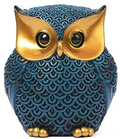 Artpaul Petits Articles de décoration pour étagère, Figurines de Hibou, décoration d'intérieur pour la Maison, Le Bureau, Cadeaux pour Les Amateurs de hiboux (Bleu)