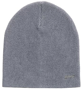 Superdry Herren Orange Label Vintage Logo Beaniemütze aus Bio-Baumwolle Hellgrau Gesprenkelt 1SIZE