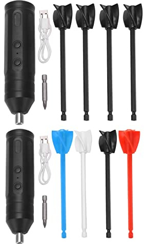 Kadimendium Epoxy Resin Mixer Rechargeable Powerful Slow Motor Handheld Electric Resin Stirrer Paint Mixer Drill Attachment with 4PCS Replacement Rod (4 Colors)
