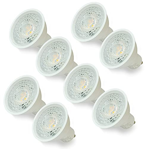 Sweier Lampadine GU10 LED, 430 Lumen 3000K Luce Bianca Calda, 5W Equivalente a 50W Alogeno(Risparmio energetico, Lunga durata, Flicker Free), AC220-240V, Non dimmerabile Pacco da 8