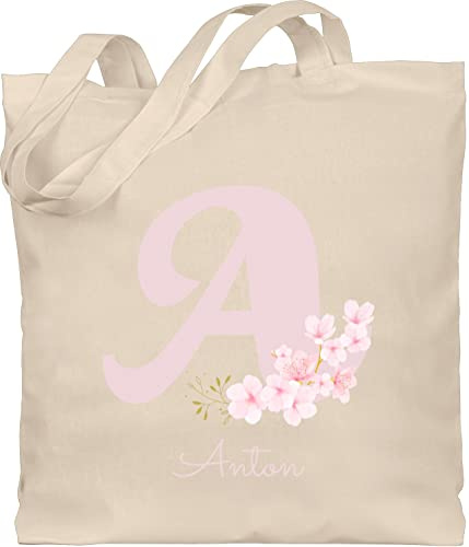 Baumwolltasche - Initialen - Personalisierte Geschenke mit Anfangsbuchstaben I Geschenkideen mit Namen - Unisize - Naturweiß - wechselwäsche beutel kita buchstaben buchstabe stoffbeutel