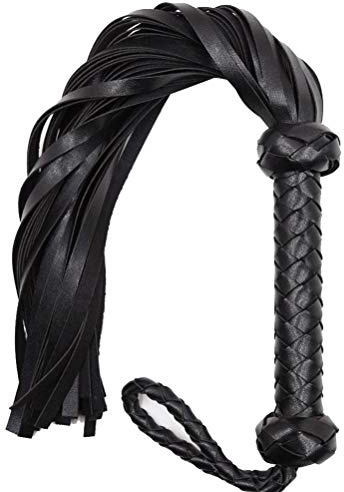 SUNGOOYUE Cuero Artificial, Látigo de Equitación de Poliéster para Látigo de Cultivo de Entrenamiento de Caballos (Negro)