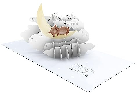 Grafik Werkstatt |Pretty Pop-Up Karte | dreidimensional | Alles Liebe zur Geburt