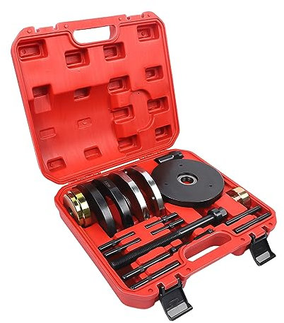 RANZIX 82mm Radlagerwerkzeug Abzieher Werkzeugsatz aus Kohlenstoffreicher Stahl, Radlagerwerkzeug für Radlager-Nabeneinheit Radnabe Montage KFZ mit Kunststoffkoffer