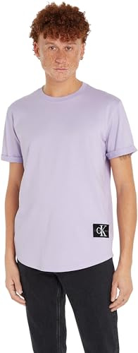 Calvin Klein Men's Badge Short Turn Up Sleeve Round Neck T-Shirt