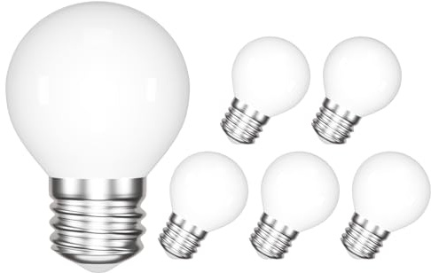 ENUOTEK Bombilla LED E27, Blanco Frío 6000K 540Lm, 4W Equivalente Bombilla Incandescente de 40W, Globo G45/P45 de Tornillo Casquillo E27 LED Bombilla, Ángulo de Luz de 360°, No Regulable, 6 Paquete