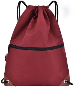 CINY Borse con Coulisse, Zaino Con Coulisse Sport Palestra Borsa , Borsa Da Zaino Con Coulisse Per Palestra Sportiva Da Uomo Donna Con Cerniera Per Sport, Spiaggia, Escursionismo (Rosso profondo)