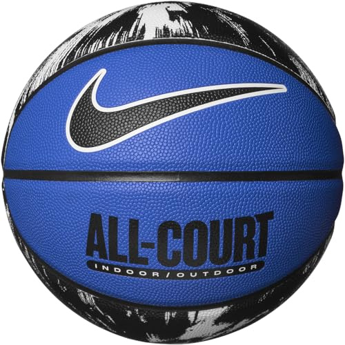Nike Everyday All Court Basketball 8P Graphic – Indoor Outdoor Basketball mit Grafikdesign – Trainings Basketball – Deflated geliefert, Star Blue/Black/White/Black, 7