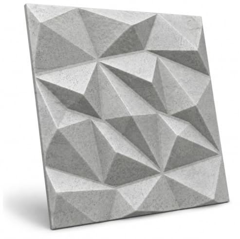 Deccart - 3D Wandpaneele Styropor Wandverkleidung Decke Deckenverkleidung Paneele Deckenplatten Wall Deko Panel Wand Panels Polystyrol 50x50 cm Brylant 69-12 m², 48 Stück, Beton-optik