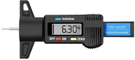 Bestgle Medidor de Profundidad de Los Neumáticos Digital, Medidor Digital de Profundidad de Neumáticos de 0 a 25,4 mm con Pantalla LCD para Coches