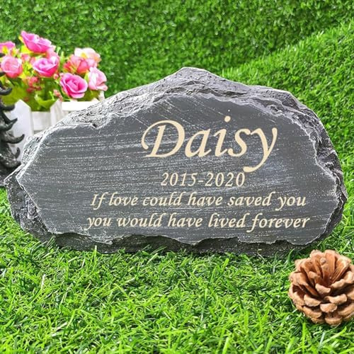 JHB Personalisierte Steingarten Haustier Gedenksteine Laser gravierte Hund Grabmacher Katze Grabstein Garten Gedenkstein Outdoor dekorative Steine Verlust der Haustier Geschenk