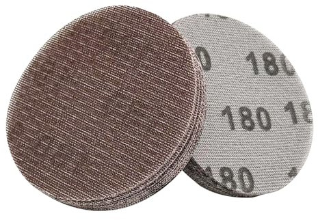 Lot de 20 disques abrasifs en maille Velcro - 125 mm - Grain 180 - Sans poussière - Utilisation humide et sèche pour bois, spatule, peinture, plastique et métal