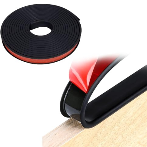 Cinta autoadhesiva Para Muebles, Forma U 16 mm Negro TPE Flexible Protector de Bordes Plegable Cinta de Chapa Para Bordes Para Protección y Reparación de Gabinetes de Mesa