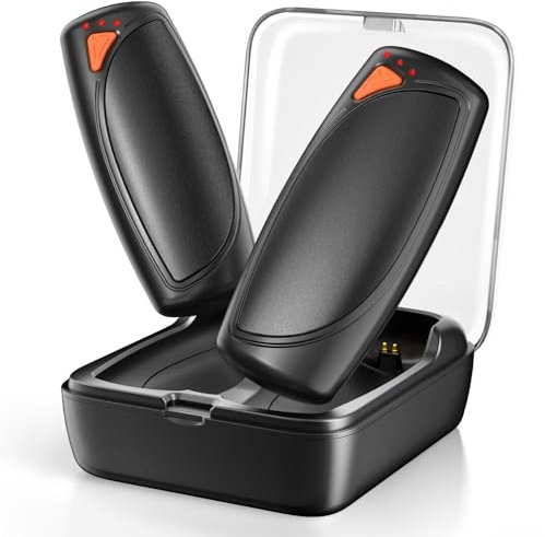 Lepwings Handwärmer Elektrisch 2er-Pack mit Ladecase, 14.000 mAh, Wiederverwendbare Taschenwärmer, Beidseitige Heizfunktion, 3 Heizmodi, USB-Aufladbar, Ideal für Outdoor im Winter