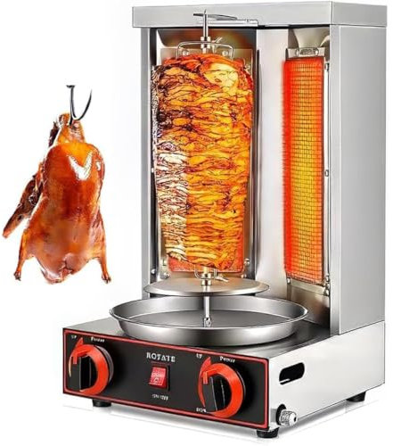 GAYAYAS Parrilla de Gas de Oriente Medio, asador a Gas de Acero Inoxidable, Horno asador para el hogar, Interruptor de Ajuste de Temperatura de 50 a 300 ℃ para Restaurante