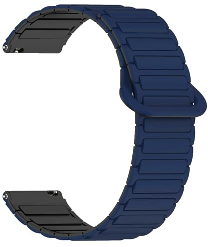 Blueshaweu Magnetisches Silikon-Uhrarmband – 18mm, 19mm, 20mm, 21mm, 22mm, 24mm – Verstellbares Ersatzarmband für Damen und Herren – Ganz magnetisch, einfach anzupassen
