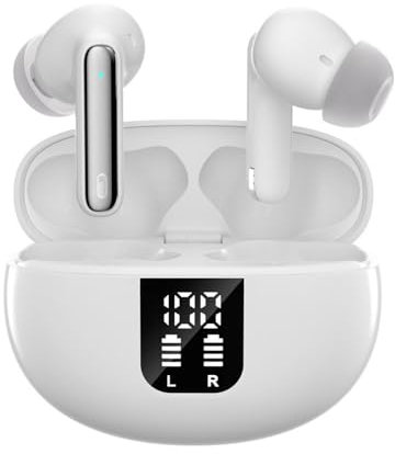 YiYunTE Auriculares Inalambricos Bluetooth, Cascos Inalambricos Bluetooth 5.4 Audifonos, Earbuds HD Micrófono/Pantalla LED/Cancelacion Ruido In Ear Auriculares para Deportivos Running Dormir