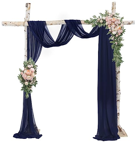 ROMANKAS Tende per archi nuziali in tessuto trasparente, 2 pannelli, 6 m, in chiffon, drappeggio, tende ad arco, tende da soffitto, per matrimoni, feste di compleanno, decorazione