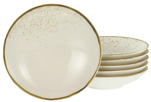 Creatable, 24651, Serie Nature Collection Creme, 6-teiliges Geschirrset für 6 Personen, Suppenteller Set aus Steinzeug, spülmaschinen- und mikrowellengeeignet, Qualitätsproduktion