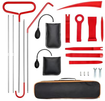 Kit di sblocco automobilistico – Set di attrezzi per pompa a cuneo ad aria da 18 pezzi per un accesso sicuro
