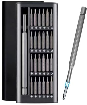 HUVZOR 25 en 1 Juego de Destornilladores de Precisión, Kit de Herramientas Portátil Magnético con Puntas Triwing Y00, P2/P5, Torx, para iPhone, MacBook, Switch, PS5, Xbox, PC, Laptop, Cámara, Gafas