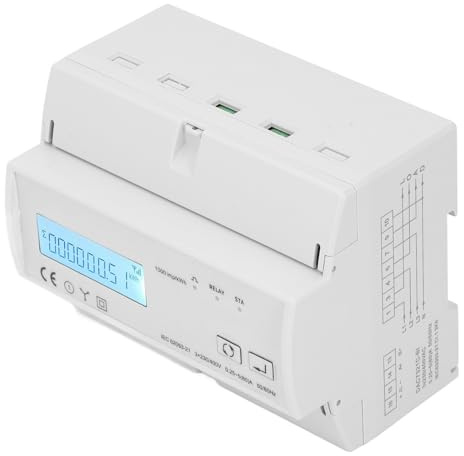 aqxreight Compteur d'électricité triphasé LCD Bidirectionnel rétro-éclairé 85 ? 270 V Compteur d'énergie 'entrée 3 X 230 400 V Plage 'application Consommation à la de l'alimentation électrique