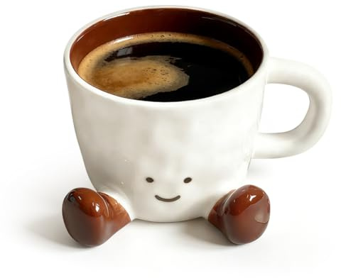 Umllpet Süße Tasse für Kaffee, 400ML Kaffeetasse aus Keramik, Wasserbecher mit Füßen, Becher mit Einzigartigem Design, Lustige Kaffeetasse für Zuhause Männer Frauen Geburtstag Geschenkidee Dekoratio