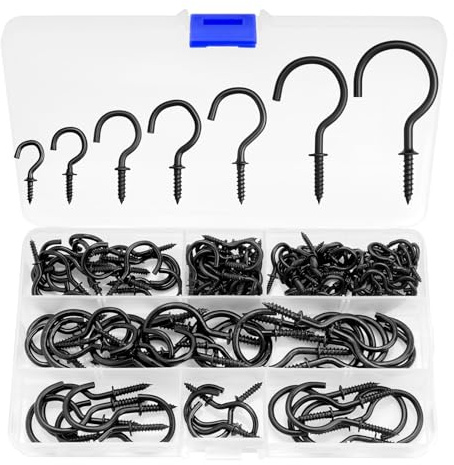SZSIQI 120 Pcs Ganchos de Pared de Metal, ganchos de rosca, gancho de techo de metal para colgar plantas, arte, llaves y decoraciones