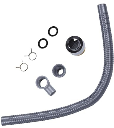 KIMISS Kit de Tuyau de Connecteur de Vidange D'évier de Camping-car, Tuyau de Drainage Anti-fuite en ABS et en Acier Inoxydable avec étanchéité Supérieure, pour évier de Baignoire de