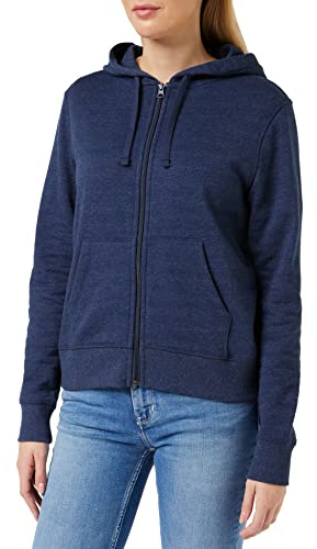 Amazon Essentials Sweat à capuche zippé en polaire (grandes tailles disponibles) Femme, Bleu Marine Chiné, XL