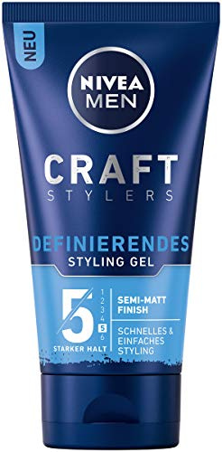 Nivea Men Craft Stylers Definierendes Styling Gel, Haargel mit Semi-matt Finish, schnelles und einfaches Haarstyling mit starkem Halt, 4er-Pack (4 x 150 ml)