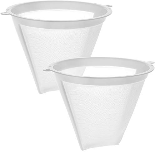 com-four® 2X Filtro de café Continuo en tamaño 4 - Filtro Permanente Reutilizable Hecho de plástico Resistente al Calor y Red de Nylon