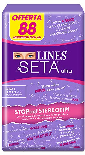 Lines Seta Assorbenti Ultra Giorno con Ali, PACCO SCORTA, Confezione da 88 Pezzi