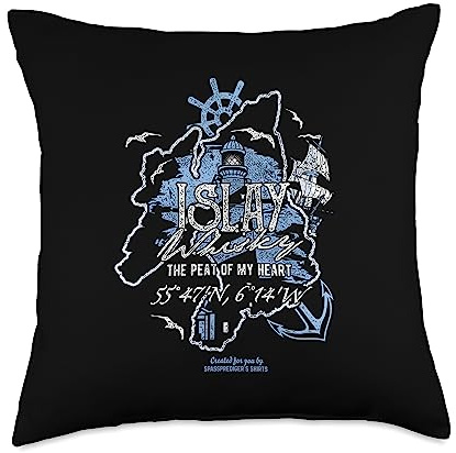 Islay Whisky - The Peat Of My Heart Whiskey Fan Whisky Fan Design Islay The Peat of My Heart Scotch Throw Pillow, 18x18, Multicolor