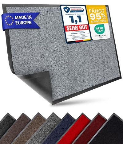 Entrando Felpudo 40x60 cm – Tono Claro versátil, Absorbente, Antideslizante y Lavable para Estilos Minimalistas (Gris)
