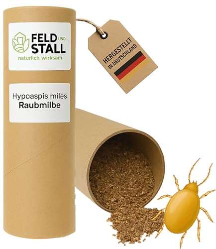 FeldundStall Hypoaspis miles Raubmilbe - Natürliche Schädlingsbekämpfung der Roten Vogelmilbe im Hühnerstall, Raubmilben Nützling gegen Vogelmilben Schädling - bis zu 100m² (100m²)