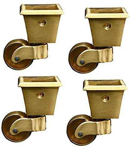Möbelrollen 4x Messingrollen, Lenkrollen, europäische Möbelrollen, Vintage-Möbelrollen, Sofarollen, Klavierrollen, Tragkraft 150 kg