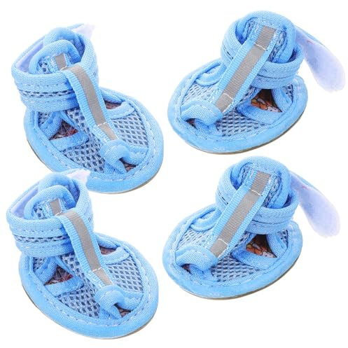 BESPORTBLE 12stücke Sommerliche Atmungsaktive Hundeschuhe rutschfeste Sandalen Für Haustiere Blau Für Heiße Gehwege Und Strände Leicht Zu Reinigen Und Bequem Für Ihren Hund