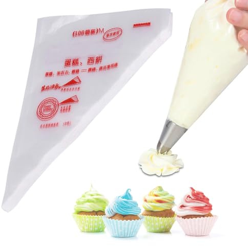 Spritspåsar, 100 st Glasyr Rördekorspåsar Tippless Frosting-påsar Fondant Tårta Dekorationspåse Verktyg Kaka Tårta Dekoration Bageripåsar (HapividaaHP-02)