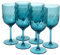 Yalin Juego de 6 vasos apilables irrompibles de plástico acrílico de 15 onzas para vino y agua. (cian, 15 onzas)